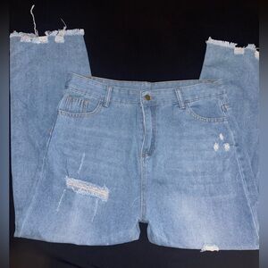 Classic Blue Distressed Women's Jeans